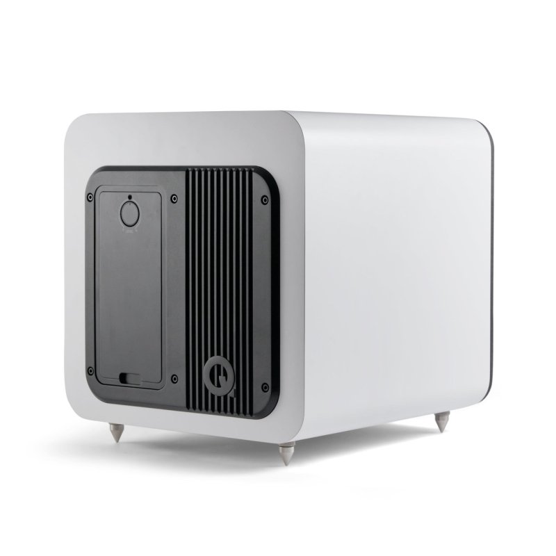 Q Acoustics Q SUB80 Subwoofer Satin White — rear angle view