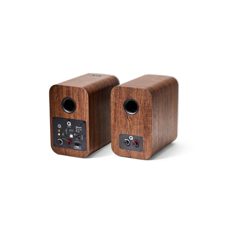 Q Acoustics M20 Wireless Music System Walnut (Pair) — rear pair view