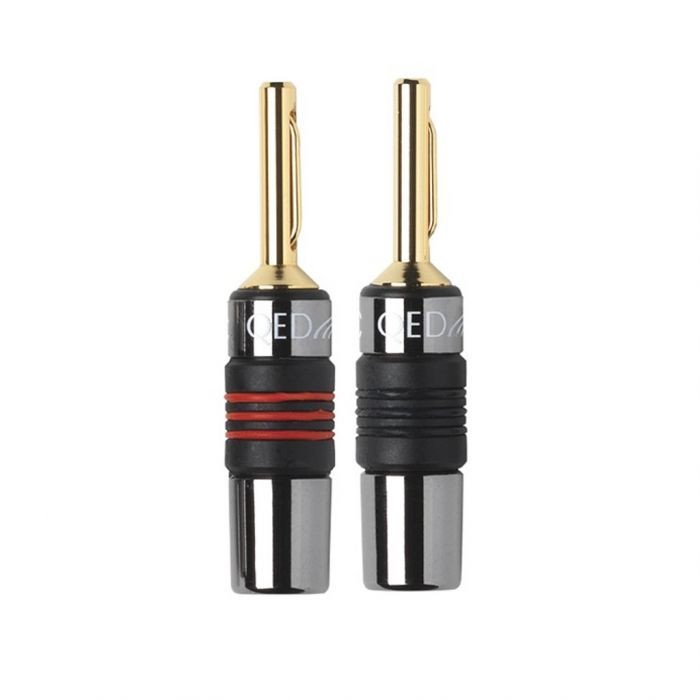 QED Golden Anniversary XT Pre-Terminated Speaker Cable (3m Pair) — Airloc Forte banana plug close-up