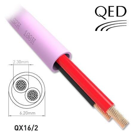 QED QX16/2 LSZH Speaker Cable Pink (300m Reel) — technical diagram