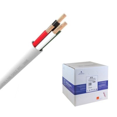 QED QX16/4 Professional 4-Core Speaker Cable White PVC (100m Box)