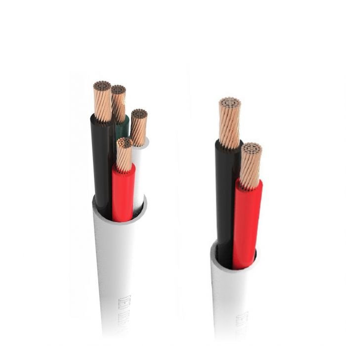 QED QX16/4 Professional 4-Core Speaker Cable White PVC (300m Reel) — conductor cross-section detail