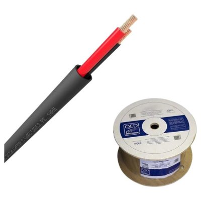 QED Qx16/2 Outdoor Installation Speaker Cable Black (300m Reel)