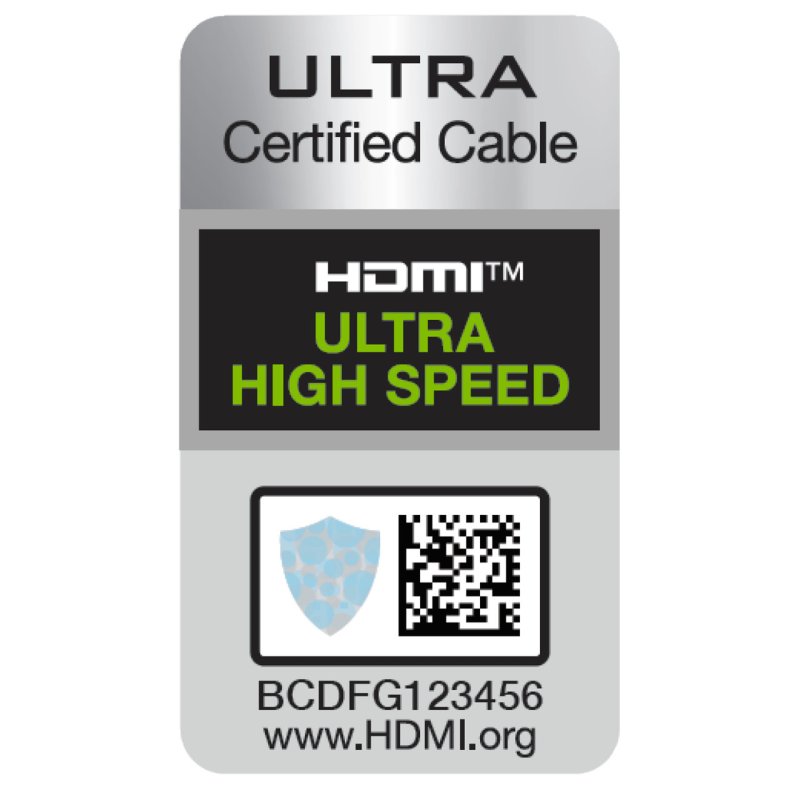 QED Performance Ultra High Speed HDMI Cable (1.5m Single) — HDMI Ultra High Speed certification