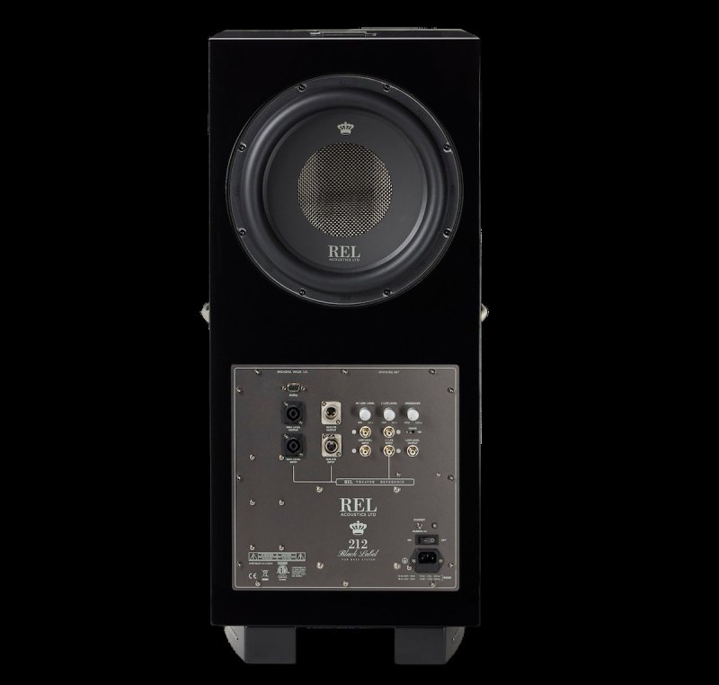 REL Acoustics 212 Black Label – rear panel showing connection options