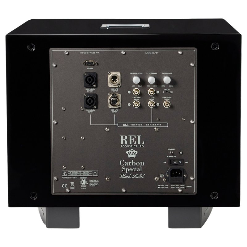 REL Acoustics Carbon Special Black Label rear panel connections