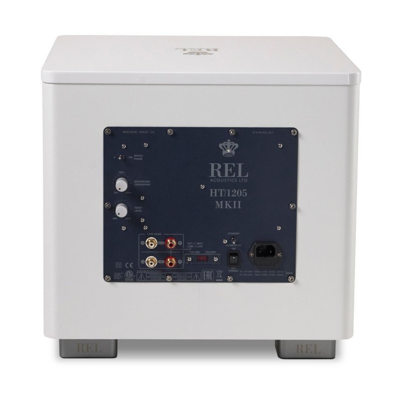 REL Acoustics HT/1205 MKII Subwoofer White — rear panel