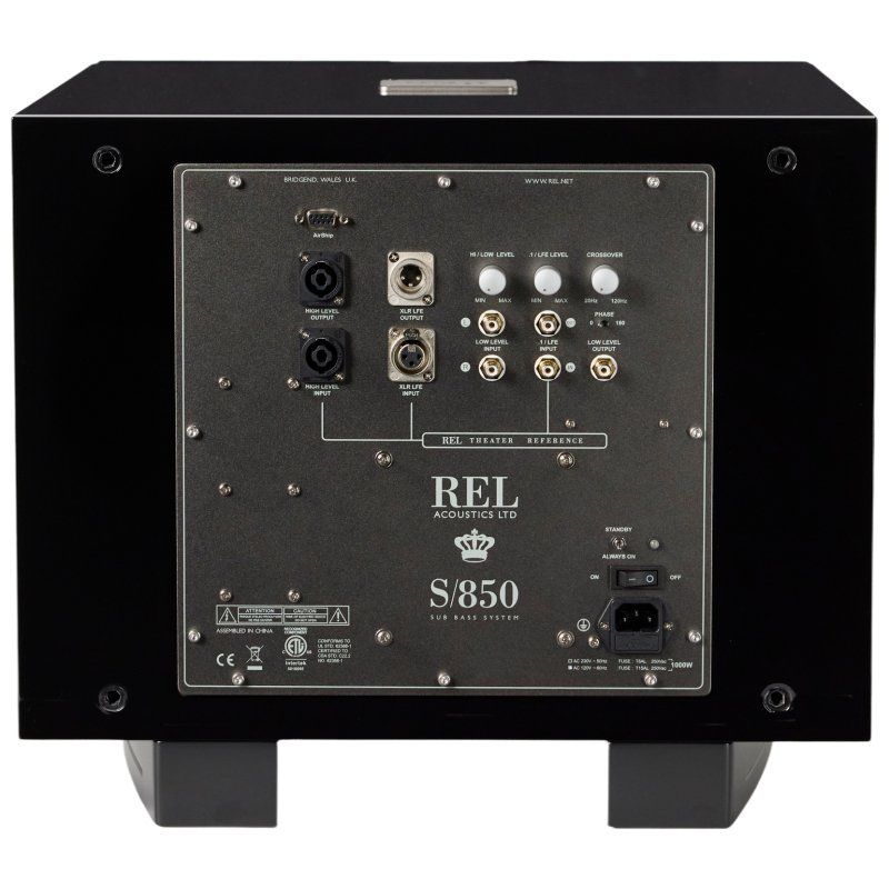 REL Acoustics S/850 Subwoofer - Rear Panel Connections