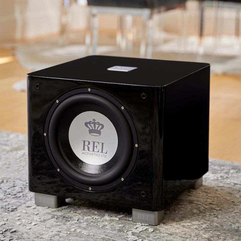 REL Acoustics T/9x Subwoofer Piano Gloss Black — lifestyle