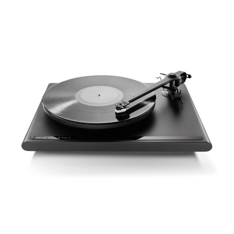 Roksan Attessa Turntable Black — front view with record