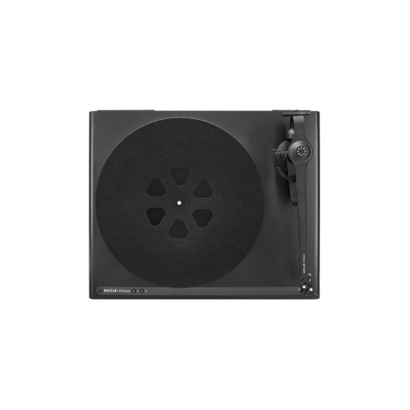 Roksan Attessa Turntable Black — top view with mat