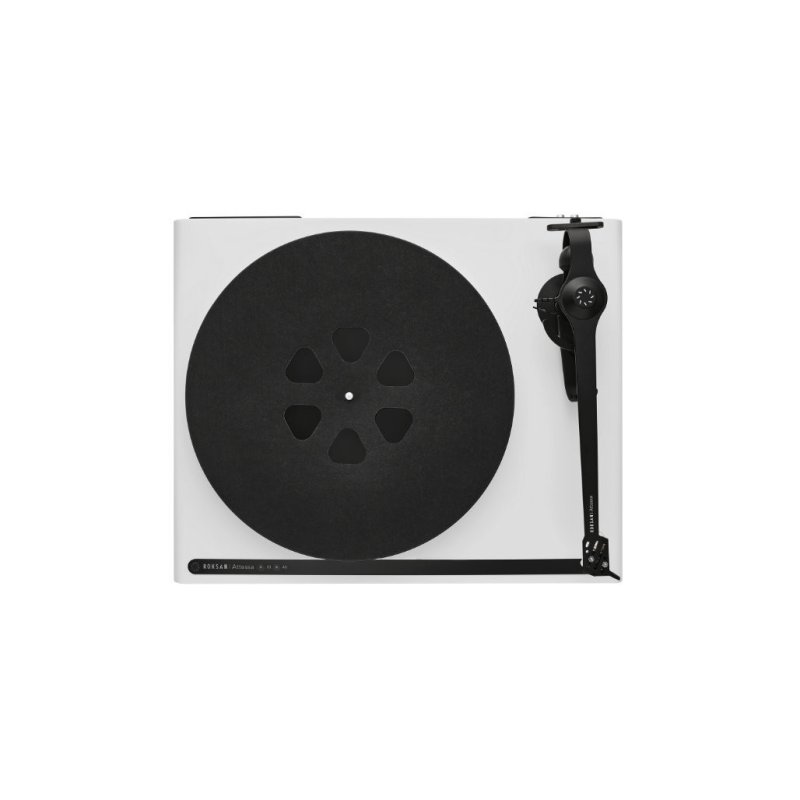 Roksan Attessa Turntable White — top view with mat