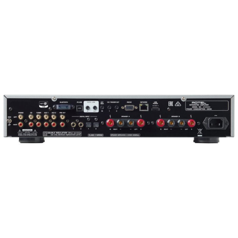 Rotel A14 MKII Integrated Amplifier Silver — rear panel