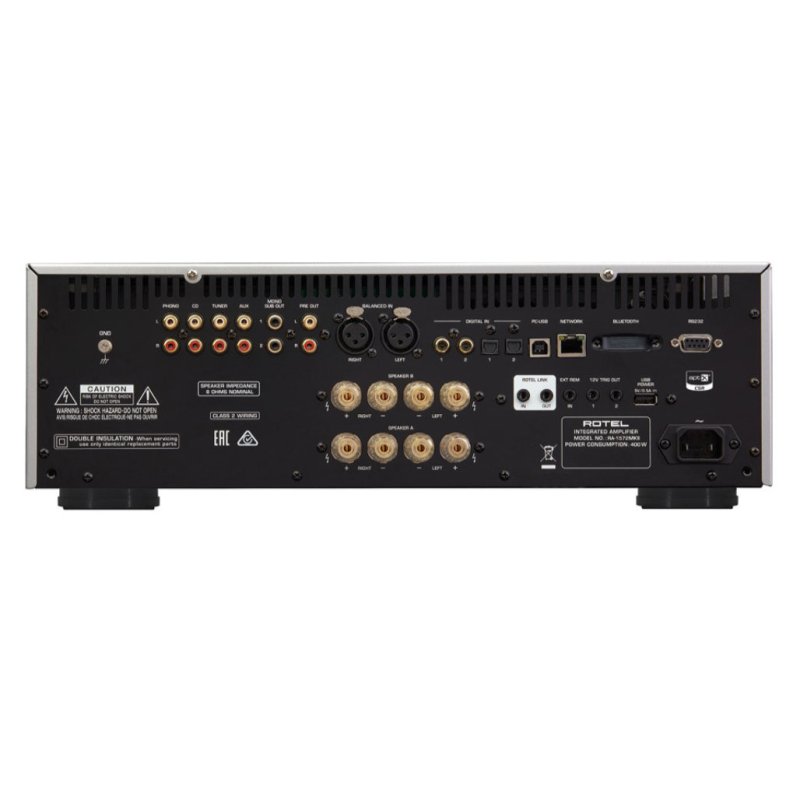 Rotel RA-1572 MKII Integrated Amplifier Silver rear panel