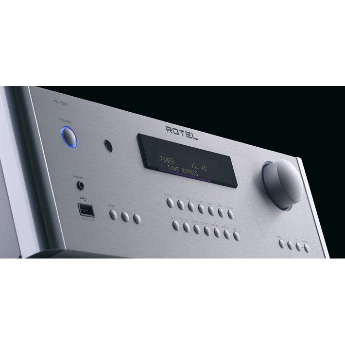Rotel RC-1590 Pre-Amplifier Silver — front angle
