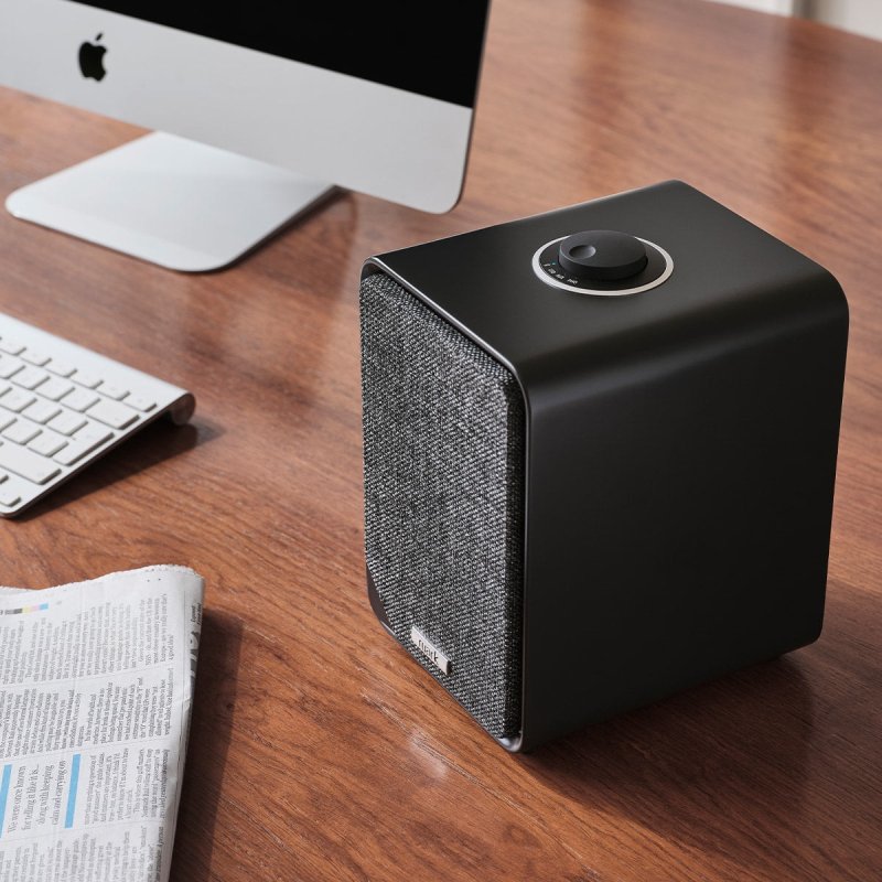 Ruark MR1 Mk3 Active Bluetooth Speakers Charcoal (Pair) — desktop lifestyle