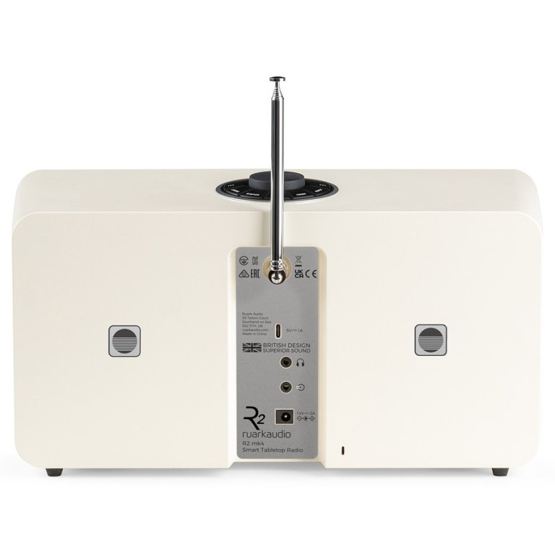 Ruark Audio R2 Mk4 Smart Music System in Light Cream - Rear Panel and Connections