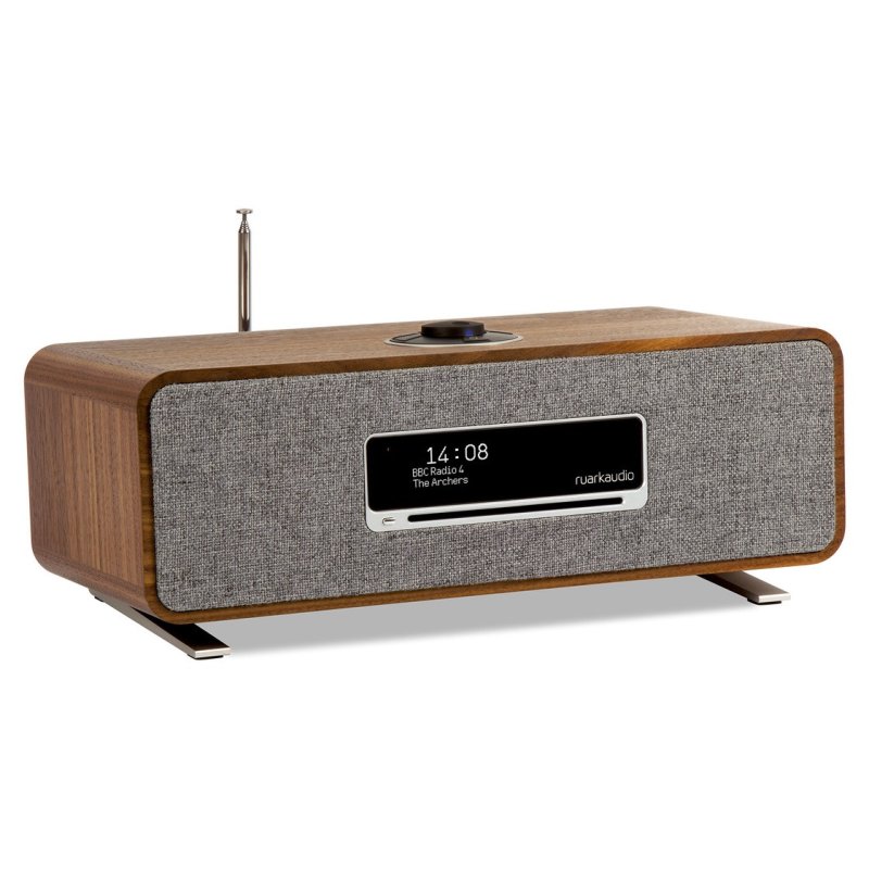 Ruark R3S Compact Music System (Rich Walnut) — angle view