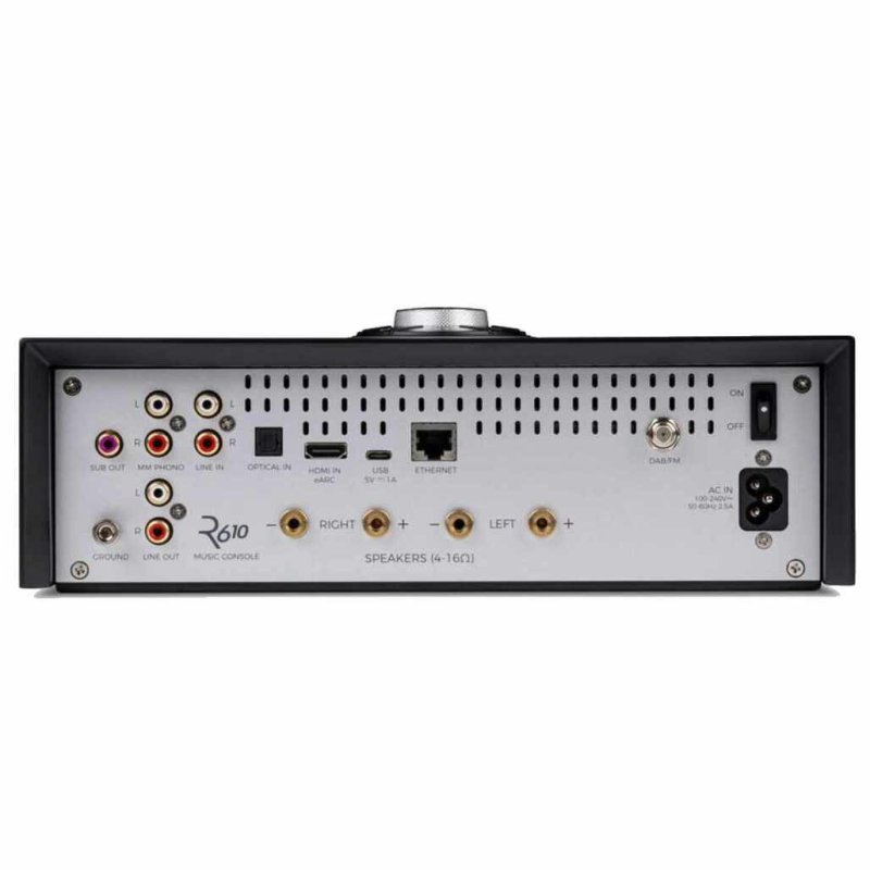 Ruark R610 Music Console Charcoal — rear panel