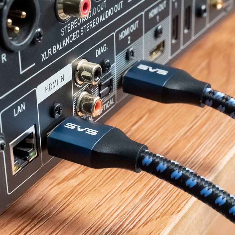 SVS SoundPath Ultra HDMI Cable (2m) — lifestyle, connected to AV equipment