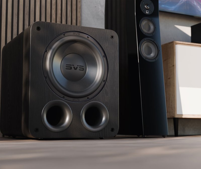 SVS PB-3000 R Evolution Subwoofer - Black Ash - Lifestyle