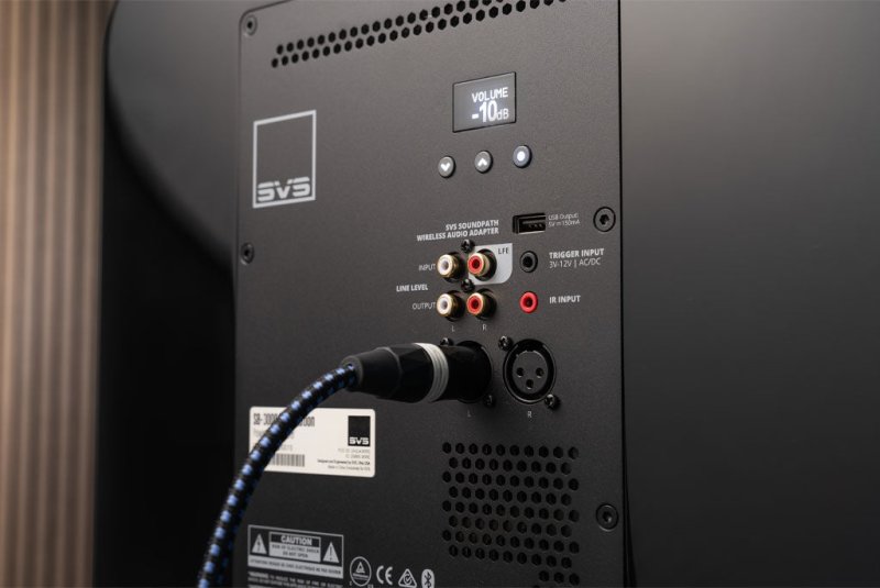 SVS PB-3000 R Evolution Subwoofer - Rear Panel with OLED Display