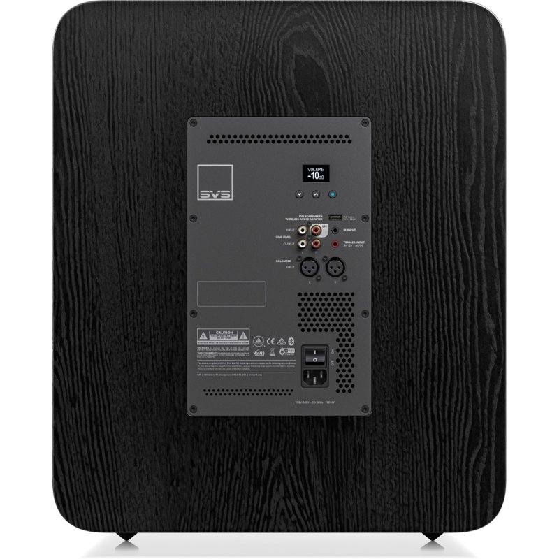SVS PB-3000 R Evolution Subwoofer - Black Ash - Rear Panel
