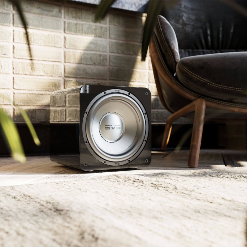 SVS Prime 5.1 System Black Gloss — SB-1000 Pro subwoofer lifestyle