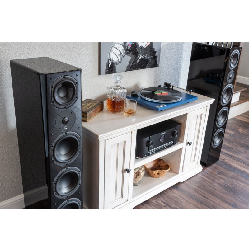SVS Prime Pinnacle Speakers - Black Ash and Piano Gloss Black finishes