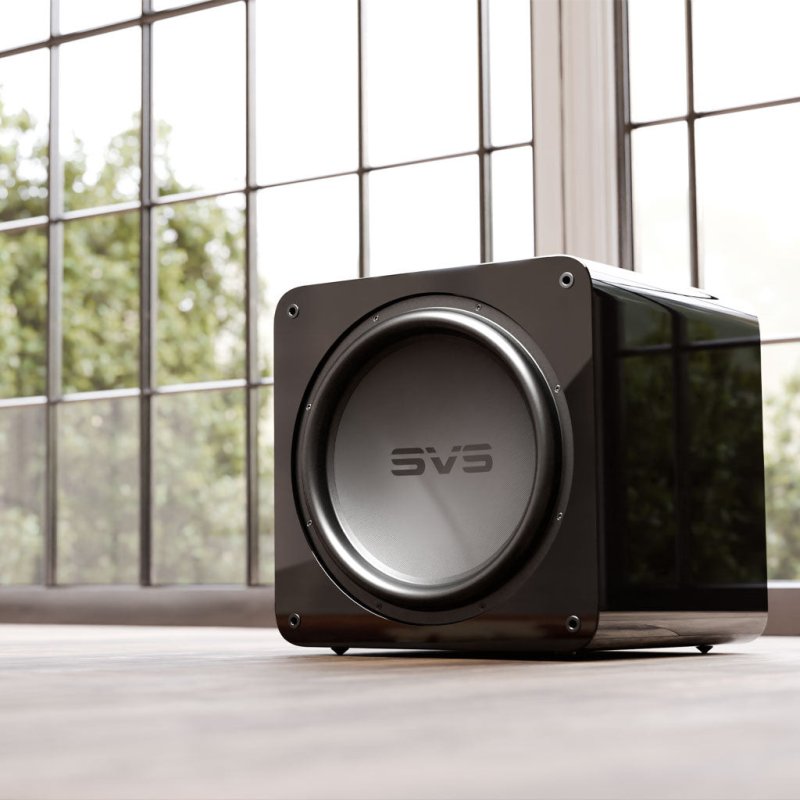 SVS SB17-Ultra Subwoofer — lifestyle shot in a bright living room setting