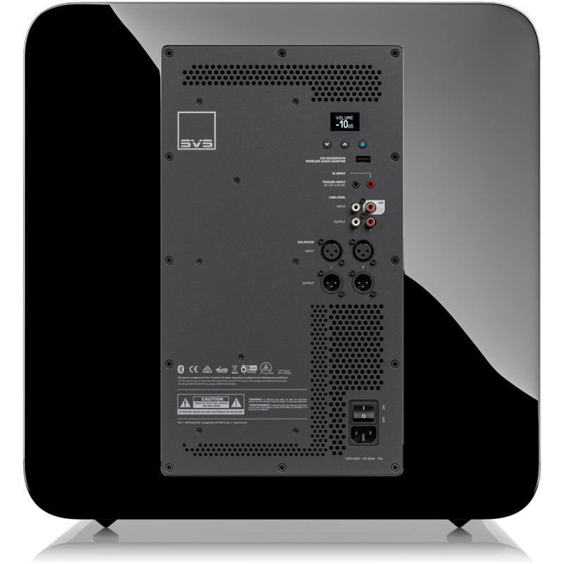 SVS SB17-Ultra Subwoofer Black Gloss — rear panel and amplifier connections