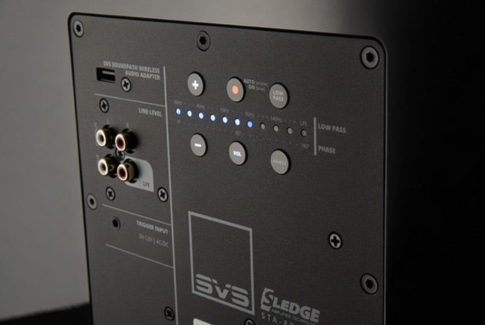 SVS SB-3000 Sledge STA-800D2 amplifier panel and DSP controls