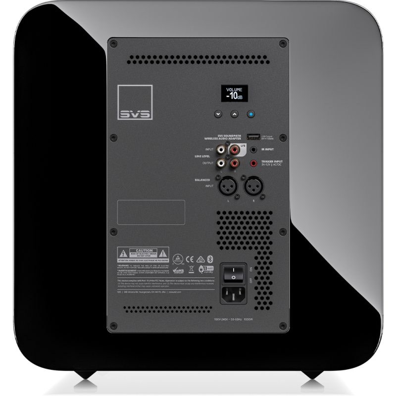 SVS SB-3000 R | Evolution Subwoofer Black Ash — rear panel