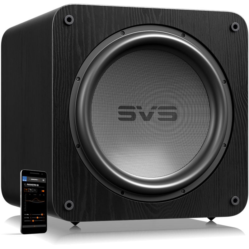 SVS SB-5000 Subwoofer Black Ash — front view (driver exposed)