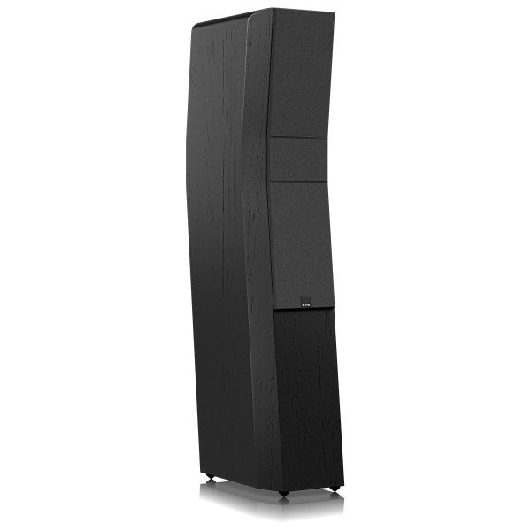 SVS Ultra Evolution Tower Speaker - Black Ash - Angled View with Grille