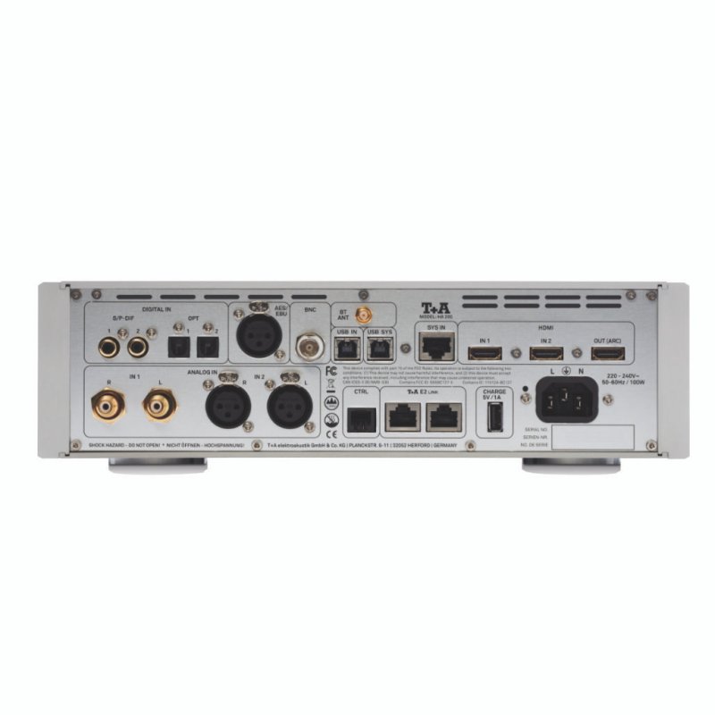 T+A Solitaire HA 200 Headphone Amplifier Silver - rear panel connections