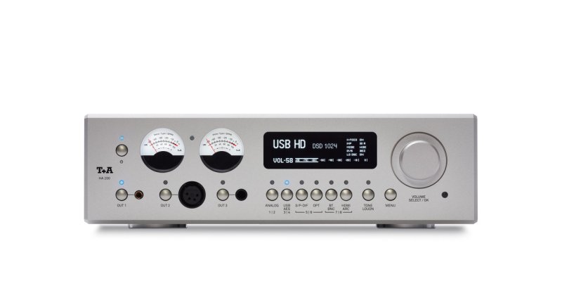 T+A Solitaire HA 200 Headphone Amplifier Silver - front view
