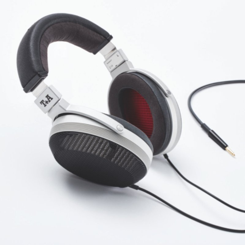 T+A Solitaire P Planar Magnetic Headphones — side view with cable