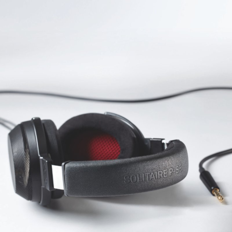 T+A Solitaire P-SE Planar Magnetic Headphones — headband and cable view