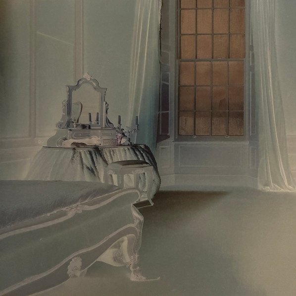 Printed inner sleeve artwork, bedroom scene
