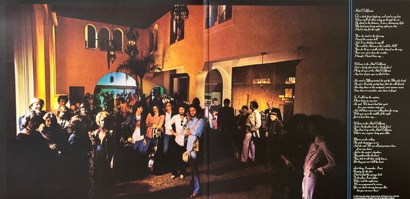 Eagles Hotel California LP gatefold interior with lyrics
