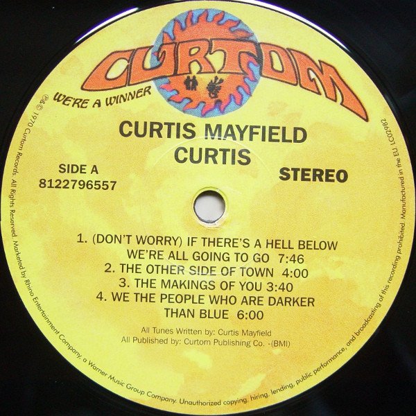 Curtis Mayfield - Curtis (LP) Vinyl, Curtom record label side one