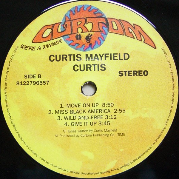 Curtis Mayfield - Curtis (LP) Vinyl, Curtom record label side two