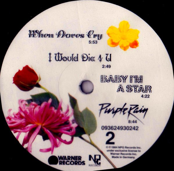 Prince and The Revolution - Purple Rain (LP) Vinyl, side 2 record label