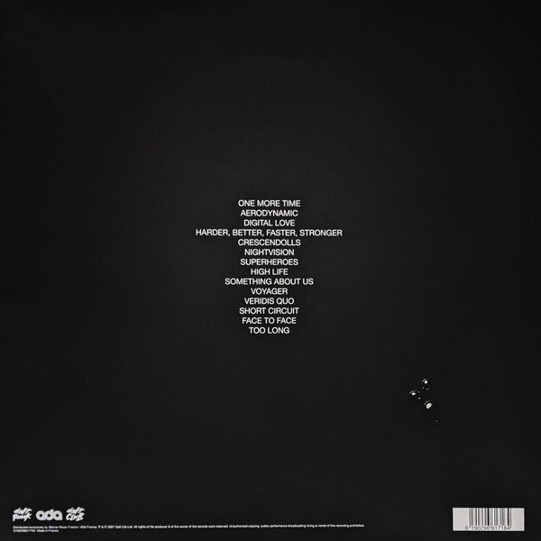Daft Punk Discovery 2LP rear cover with tracklist