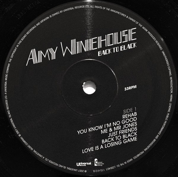 Island and Universal record label on side one, black vinyl