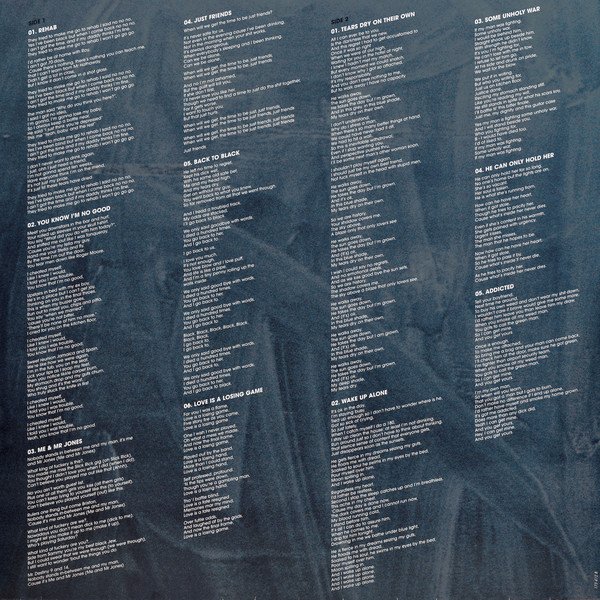 Inner sleeve lyric panel for all eleven tracks