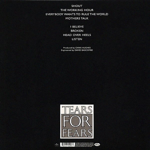 Tears For Fears - Songs From The Big Chair (LP) Vinyl, rear sleeve with track listing
