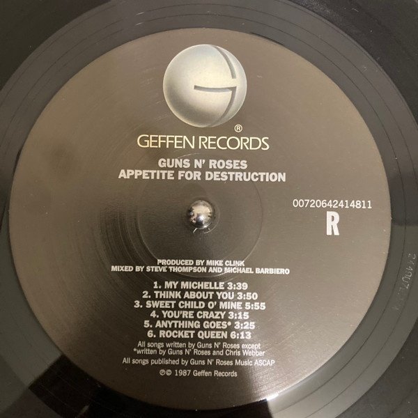 Geffen record label, side R