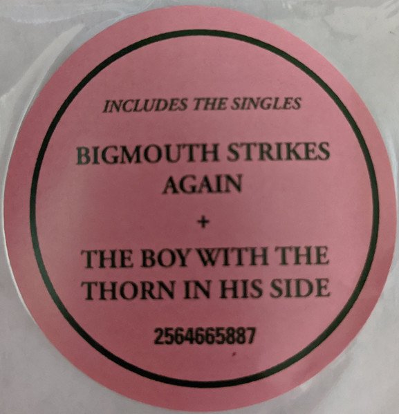 The Smiths The Queen Is Dead LP pink hype sticker on the shrink-wrap